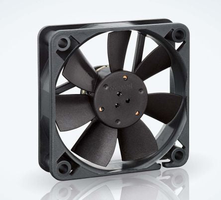 ebm-papst 600 F Series Axial Fan, 24V dc, 29 m³/h, 1.1 W, 46 mA Max, IP20 60 mm 60mm 15 mm