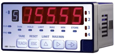 Baumer PA420 LED Digital Panel Multifunction Meter for Current, Voltage, 93 mm x 45 mm