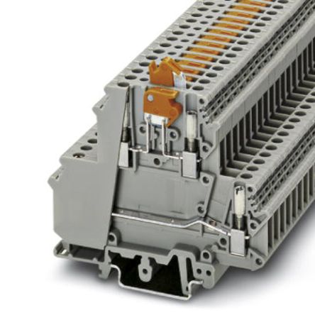 Phoenix Contact 2800004 UKK 5-MTK-P/P Series Knife Disconnect Terminal Block Grey, 0.2mm², 4 mm², 2-Level, Screw