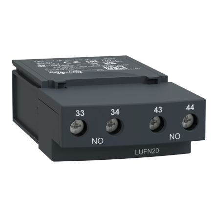 Schneider Electric Auxiliary Contact, 2 Contact, 2 NO, TeSyS U, 5 A, 250V ac/dc