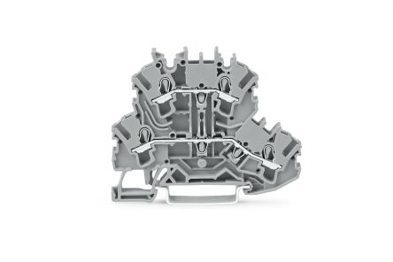 WAGO 2002-2201 Feed Through Terminal Block Grey, 2.5mm², 2-Level, Cage Clamp, IECEx/ATEX
