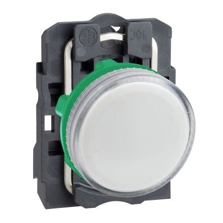 Schneider Electric, Harmony, Panel Mount White LED Pilot Light, 22 mm Cutout, IP67, IP66, Round, 250V