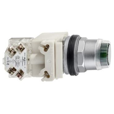 Schneider Electric Harmony 9001K Series Illuminated Push Button Switch, Spring Return, Panel, 30 mm Cutout, SPDT, Red