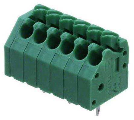 Phoenix Contact PTSA Series 45° PCB Terminal Block, 6 Contact(s), 3.5 mm Pitch, 1 Row