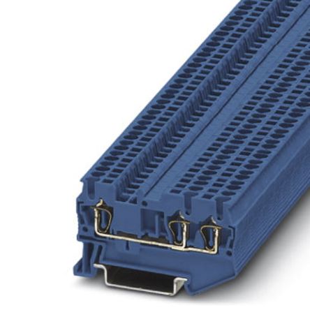 Phoenix Contact 3031131 ST 1.5-TWIN BU Series Feed Through Terminal Block Blue, 1-Level, Spring Cage