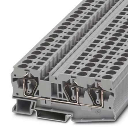Phoenix Contact 3036466 ST 6-TWIN Series Feed Through Terminal Block Grey, 0.2mm², 10 mm², 1-Level, Spring Cage, IECEx,