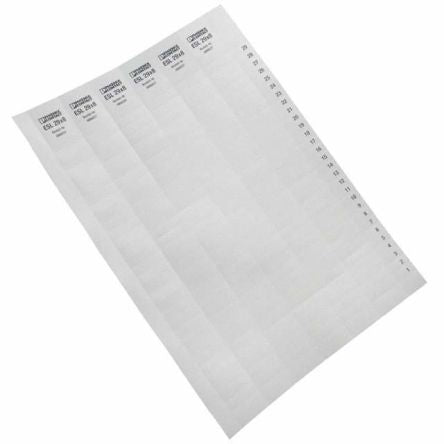 Phoenix Contact, ESL 29X 8 Polyester Foil Marker Strip for use with Terminal Block