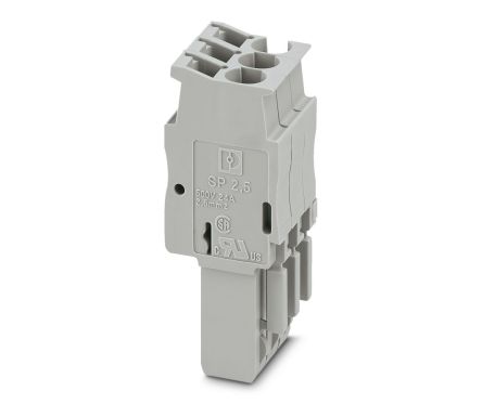 Phoenix Contact SP 2.5/3 Series Pluggable Terminal Block, 3-Contact, 5.2 mm Pitch, 3040274