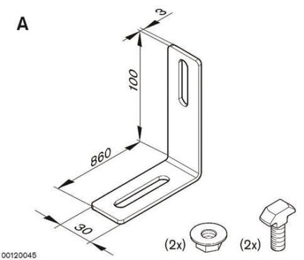 Bosch Rexroth Mounting Bracket, 80 mm Length x 30mm Width x 100 mm Height