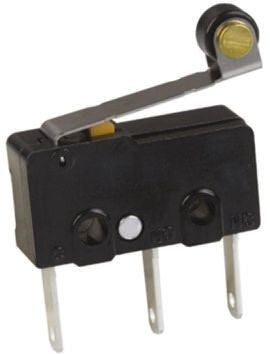 Omron Roller Lever Micro Switch, Tab Terminal, 100mA, 250 V ac, 30 V dc, SPDT, IP40