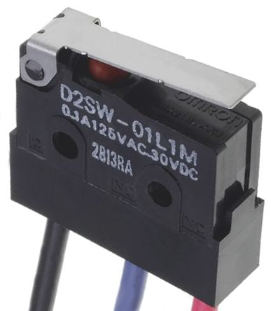 Omron Hinge Lever Micro Switch, Pre-Wired Terminal, 3A, 30 V dc, SPDT, IP67