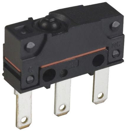 Omron Pin Plunger Micro Switch, Tab Terminal, 2A, 30 V dc, SPDT, IP67