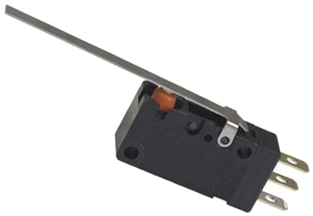 Omron Long Hinge Lever Micro Switch, Solder Terminal, 100mA, SPDT, IP67