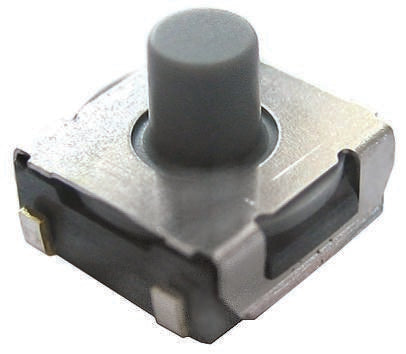 Omron IP67 Grey Tactile Switch Plunger, 2.6 mm, SPST 50mA 24 V dc, Surface