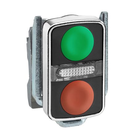 Schneider Electric Harmony Series Red, Green Spring Return Push Button Head, 22 mm Cutout, IP69K, IP67, IP66