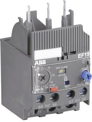 ABB, EF19 Overload Relay 1 NO/1 NC, 0.1A, 0.32 A F.L.C, 320mA Contact Rating, 46 W 3