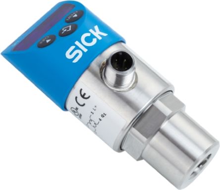 SICK Pressure Sensor, 0bar Min, 10bar Max, 2 x PNP NO/NC Programmable Output, Relative Reading
