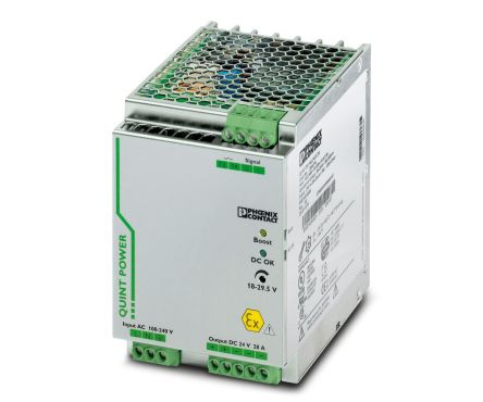 Phoenix Contact QUINT POWER Switched Mode DIN Rail Power Supply 264V ac AC Input 29.5V dc, 20 A Output DC 480 W