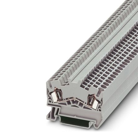 Phoenix Contact 3036398 STS 2.5 Series DIN Rail Terminal Block Grey, 0.08mm², 4 mm², 1-Level, Spring Cage, IECEx, ATEX