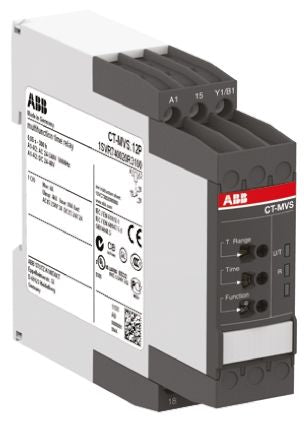ABB DIN Rail Timer Relay, 1-Contact, 48 V dc 24V ac, 240 V ac, 0.05 s to 300 h, Multifunction-Function, SPDT Switch