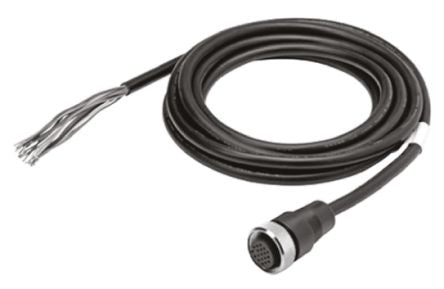 Omron 18 way 4 way 12 Pin M4 Connector Sensor Actuator Cable, 3 m