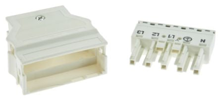 WAGO 770 Series Snap-in Distribution Block Female Cage Clamp, 5-Pole, 25A, 10-Way