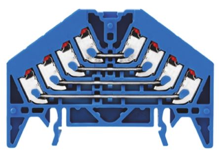 Weidmüller 1267900000 P Series DIN Rail Terminal Block Blue, 1.5mm², 4-Level, Push-in