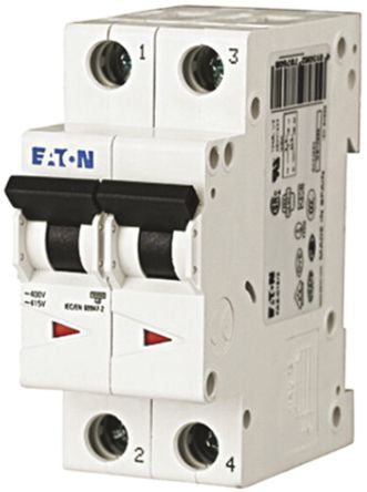 Eaton xEffect xEffect Miniature Circuit Breaker, 2-Pole, 3A, Type C, 400V ac AC, 6 kA Breaking Capacity