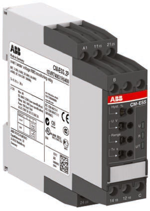 ABB Monitoring Relay, 1 Phase, DPDT, DIN Rail, 240V ac 240 V dc