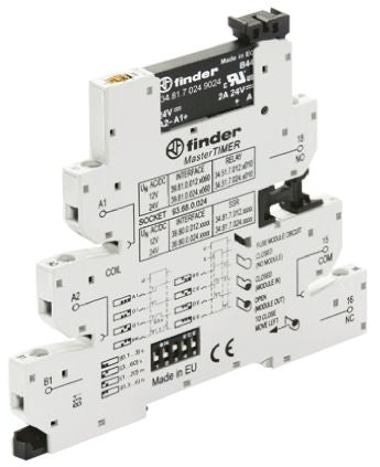 Finder Solid State Interface Relay, Control:26.4V ac/dc DIN Rail Screw