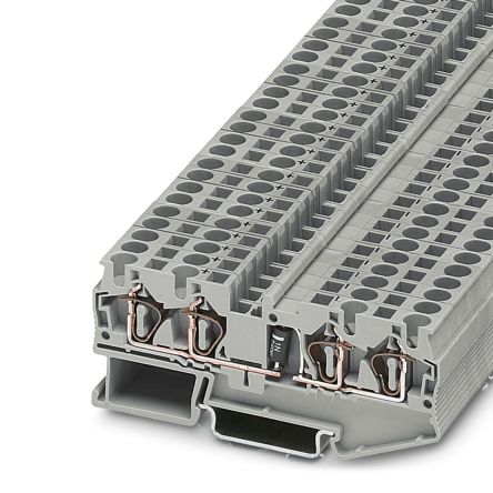 Phoenix Contact 3037782 ST 4-QUATTRO-DIO 1N 5408/L-R Series DIN Rail Terminal Block Grey, 0.08mm², 6 mm², 1-Level,