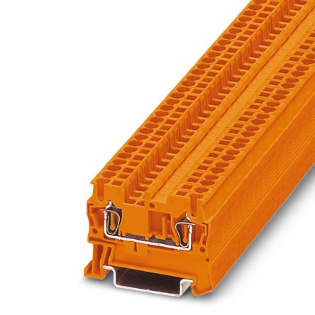 Phoenix Contact 3037070 ST 2.5 OG Series DIN Rail Terminal Block Orange, 0.08mm², 4 mm², 1-Level, Spring Cage, IECEx,