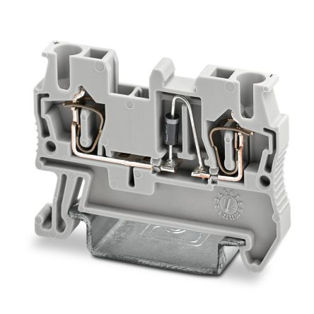 Phoenix Contact 3036262 ST 2.5-DIO/L-R Series DIN Rail Terminal Block Grey, 0.08mm², 4 mm², 1-Level, Spring Cage
