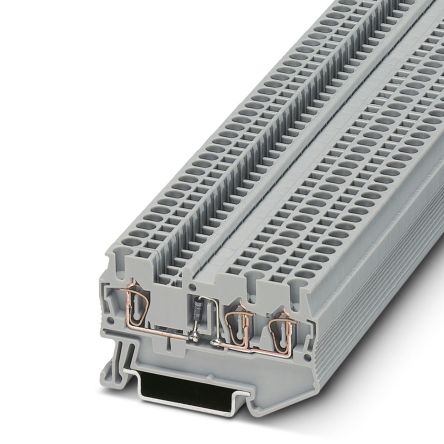 Phoenix Contact 3036246 ST 2.5-TWIN-DIO/L-R Series DIN Rail Terminal Block Grey, 0.8mm², 4 mm², 1-Level, Spring Cage