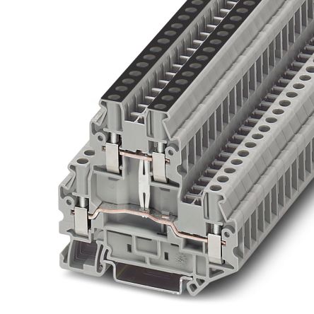 Phoenix Contact 3044652 UTTB 2.5-PV Series Double Level Terminal Block Grey, 0.14mm², 4 mm², 2-Level, Screw, IECEx KEM