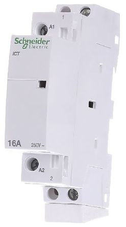 Schneider Electric Acti9 iCT Contactor, 12V ac Coil, 1-Pole, 16 A, 1.3 W 12V ac, 1 NO, 250V ac