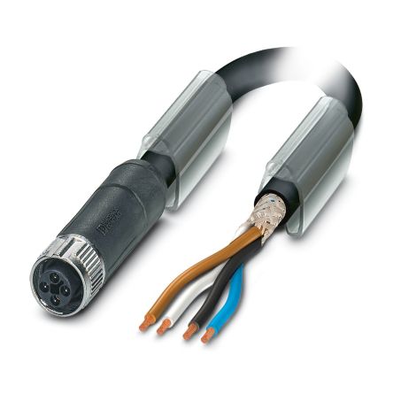 Phoenix Contact Female 4 way M12 to Unterminated Sensor Actuator Cable, 3 m