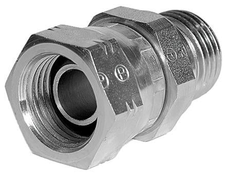 Parker 12-12F6MK4S Hydraulic Straight Threaded Adapter Male/Female, 60 °, Steel