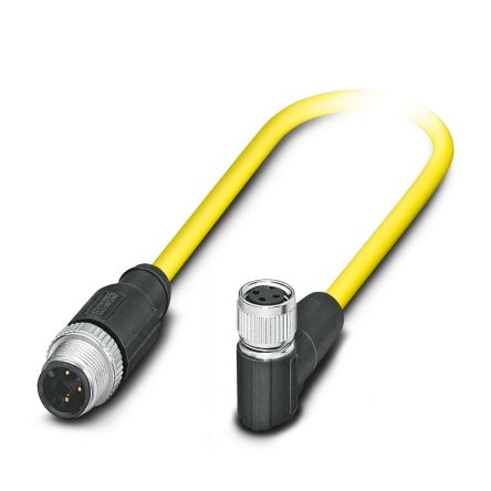 Phoenix Contact Male 3 way Right Angle to Female 3 way Straight Sensor Actuator Cable, 500 mm