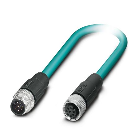 Phoenix Contact NBC-MS/ 2.0-94B/FS SCO US, 2 m Cat5 Ethernet Cable, Blue, Shielded 2 Polyvinyl Chloride Sheath