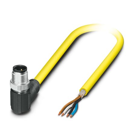 Phoenix Contact Male 4 way Right Angle to 4 way Unterminated Sensor Actuator Cable, 5 m