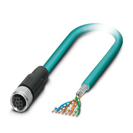 Phoenix Contact NBC- 5.0-94B/FS SCO US, 5 m Cat5 Ethernet Cable, Blue, Shielded 2 Polyurethane Sheath