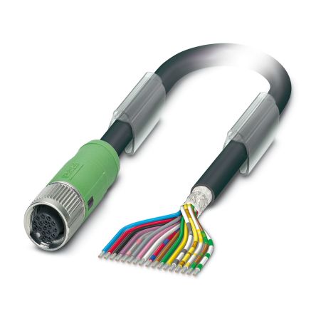 Phoenix Contact Female 17 way Straight to 17 way Unterminated Sensor Actuator Cable, 5 m