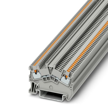 Phoenix Contact 3214547 PTS 1.5/S Series Feed Through Terminal Block Grey, 1.5mm², 1-Level, Push-in, IECEx/ATEX