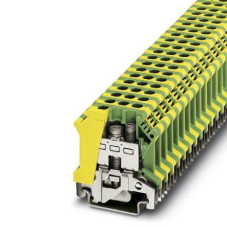 Phoenix Contact 0442011 USLKG 10 Series Feed Through Terminal Block Green, Green, Yellow, Yellow, 0.5mm², 6 mm²,