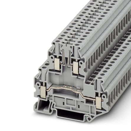 Phoenix Contact 3044720 UTTB4-TG Series Disconnect Terminal Block Grey, 4mm², 2-Level, Screw