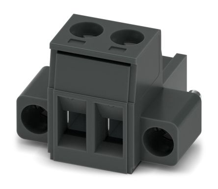 Phoenix Contact MSTB 2.5/2-STF-5.08 BK Series Pluggable Terminal Block, 2-Contact, 5.08 mm Pitch, 1 Row, 1961986