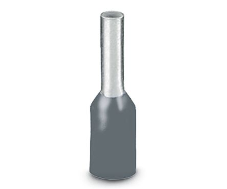 Phoenix Contact, AI0.75- 8 GY Insulated Bootlace Ferrule Kit, 8 mm Pin Length, 1.3 mm Pin Diameter, Grey to 18 AWG Wire
