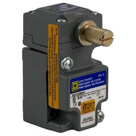 Telemecanique Sensors 9007 Series Rotary Head Limit Switch, 1 NO/1 NC, IP67, Die Cast Zinc Housing, 600V ac, 10A