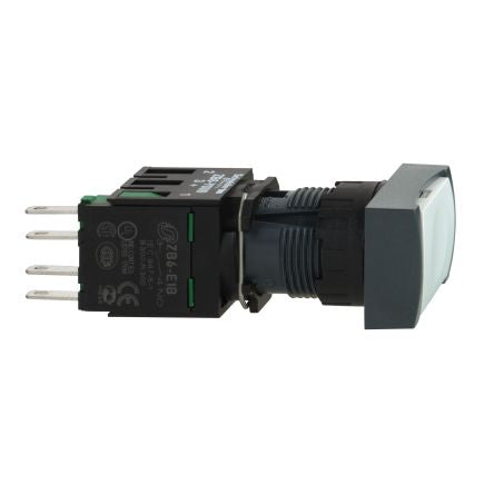 Schneider Electric Harmony Series Push Button Switch, Spring Return, Panel, 16 mm Cutout, 1 NO, White LED, IP65